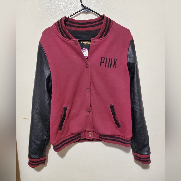A PINK letterman jacket - Picture 1 of 4
